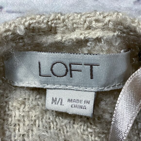 Ann Taylor Loft Womens Sweater sz L Multi Plaid Soft Knit Poncho Wrap Open Front - Picture 5 of 6